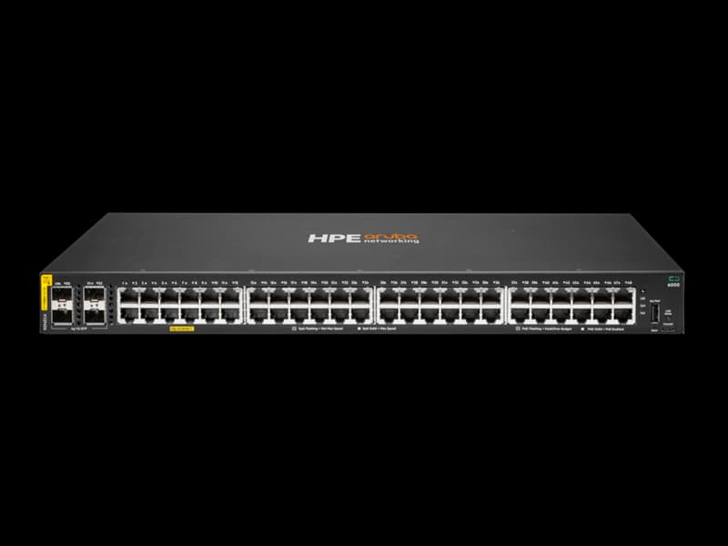 HPE Aruba Networking CX 6000 48G Class4 PoE 4SFP 370W Switch